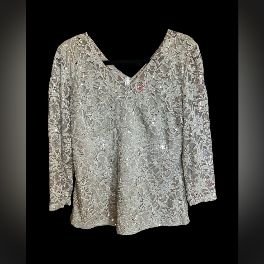 Christina Silver Lace Blouse